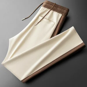 JSBD Spring and summer ice silk Modal color patchwork pants fashion men's straight leg sports sweatpants casual pants - AliExpress Pants