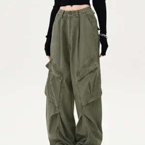 JFU2025 American Retro Deconstructed Design Work Pants Loose Casual Pleated Straight Leg Drapey Trousers for Men And Women - AliExpress Pants