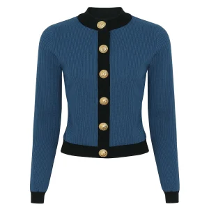 2606 High-Quality Spring And Autumn New Fashionable Color-Block Women's Knitted Long-Sleeved Top, Elegant Cardigan Jacket - AliExpress Sweaters&Jumpers