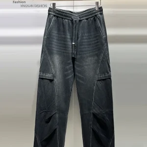Trendy Men's Fce Lined Thiened Casual Pants Winter Vintage Waed Faion High End Bend Knife Pants Long Trousers - AliExpress Pants