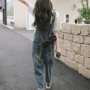Hong Kong Sle Retro Chic Streetwear Denim Overalls Women's Spring Summer Autumn 2026 High-End Design Sensation One-Piece Pants - AliExpress Jumpsuits&Rompers