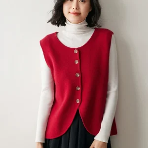 100% Cashmere Cardigan Vest Sweater Women Autumn Winter Single Breasted Sleeveless Fit Slimming Soild Knitted Waistcoat Elegant - AliExpress Sweaters&Jumpers
