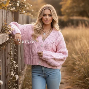 2026 Autumn/Winter Women's Sweater Cardigan V-neck Long Sleeve Heavy Handmade Loose Bohemian Fashion Pink Knit Cardigan Coats - AliExpress Sweaters&Jumpers