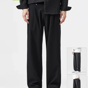 MMOPTOP Men's Straight Leg Casual Pants Spring Autumn Loose Fit Low Waist Long Trousers American Sle Polyester Blend - AliExpress Pants