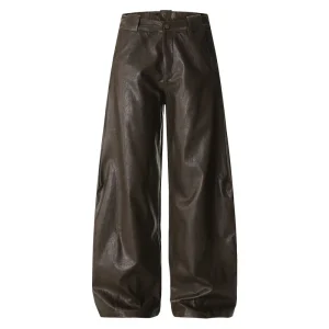 PU Tooling Leather Pants Men's Autumn American Loose Pulled Trousers - AliExpress Pants
