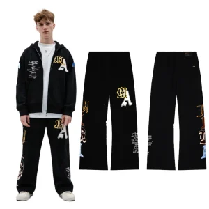 Y2k Street Wear Clothing Men's Baggy Sweatpants with Letter Embroidery Hip Hop Street Style Cotton Casual Retro Vintage Trousers - AliExpress Pants