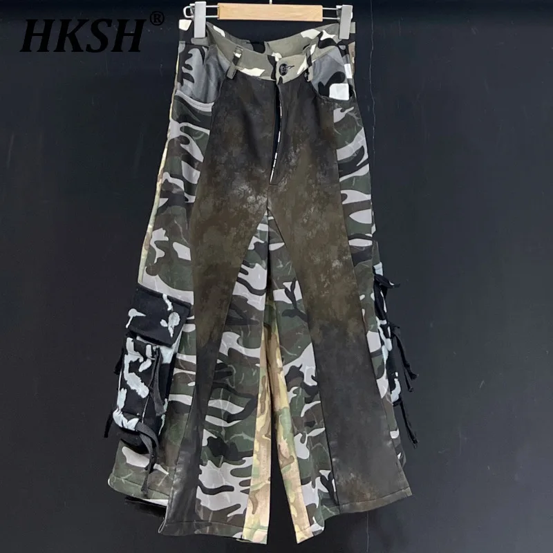 HKSH Spring Summer New Man Dark Techwear Chic Original Design Fashion Casual Camouflage Spliced Pockets Calf-length Pants HK5114 - AliExpress Pants