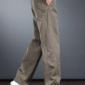 American Retro Casual Pants Men's Spring Lightweight Mature Loose Straight Leg Long Trousers Casual Cotton Blend - AliExpress Pants