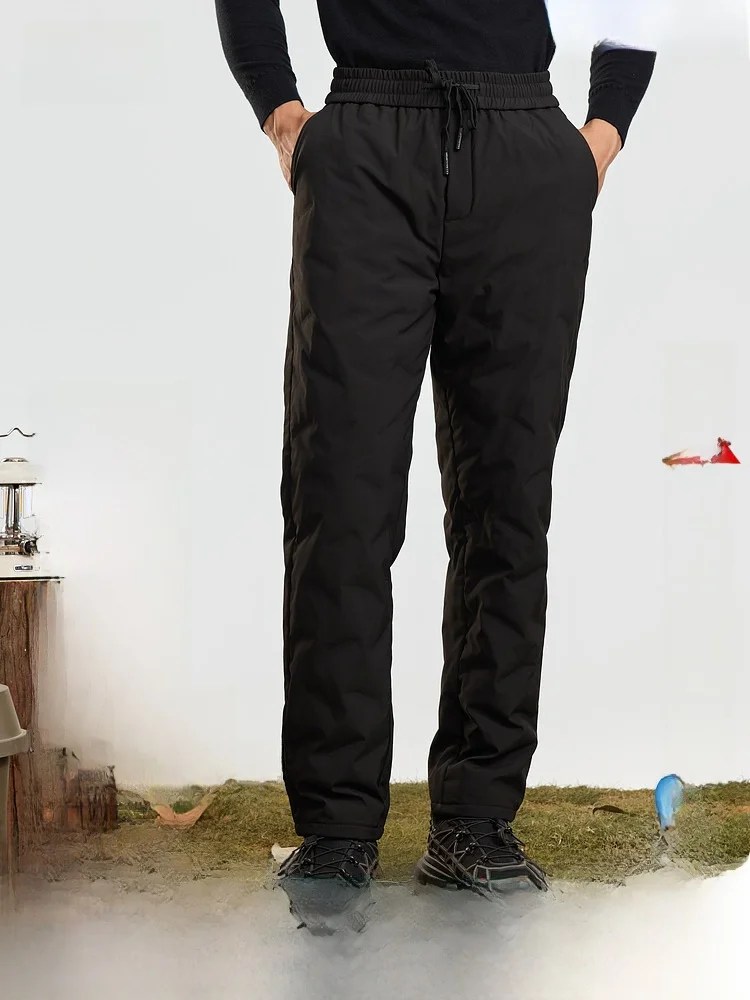 Snow Flng 2026 Spring New Men's Outdoor Sports Warm down Pants Straight Loose Comfortable Long Faion Urban Polyester Fiber - AliExpress Pants