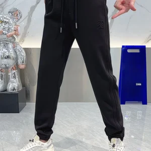 Fall 2025 Men's Casual Trousers Trendy Cuffed Long Pants Versatile Loose Fit Comfortable Cotton Daily Wear Elastic Waist - AliExpress Pants