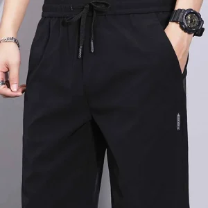 American Sle Ice Silk Men's orts Summer Thin Straight Leg Slimming Color Qui Dry Sports Five-Quarter Casual Mid-L... - AliExpress Pants