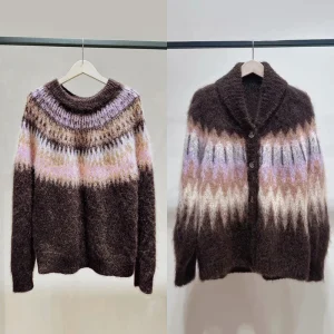 Lav Wave Fair Isle Camere Knitted Open Cardigan Sweater Women's Autumn Winter Warm Fluffy Long Sve round Ne Top - AliExpress Sweaters&Jumpers