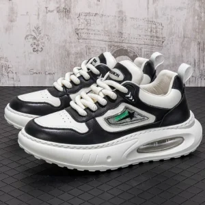 Mens Mixed Colors Cowhide Genuine Leather Running Shoes New Lace Up Thick Platform Outdoor Sport Sneakers Jogging Trainers Shoes - AliExpress Sneakers