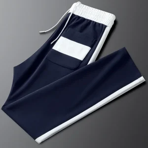 Fashionable side-woven strap casual sport pants for men, summer thin and form-fitting men's elastic sweatpants - AliExpress Pants