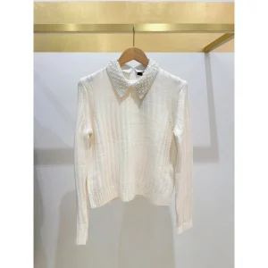 Heidd M Home Early Spring Pearl Collar Detachable Soft Beige Long Sve Knitted Sweater Women's Polyester Fiber Knittedwear - AliExpress Sweaters&Jumpers