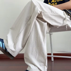 Men's Summer Casual Loose Fit Breathable Outdoor Polyester Fiber Straight Leg Pants Comfortable Spor Trousers - AliExpress Pants