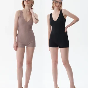 High Elastici V-Ne-Piece Suit Retro Sle Low Waist ort Pants Nylon Fabric Office Commute Spring Season Online Excl... - AliExpress Jumpsuits&Rompers