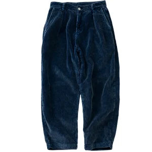 Japanese Retro Men's Pants High-quality Indigo Washed Corduroy Casual Loose Fitting Trousers for Men and Women - AliExpress Pants
