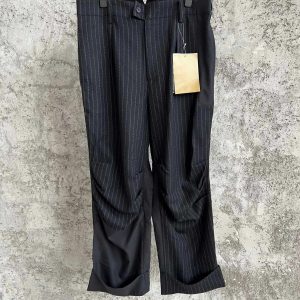TOP-YAMAMOTO striped casual patchwork design trousers, straight-leg long pants, with buttoned-up adjustable rolled-up legs - AliExpress Pants