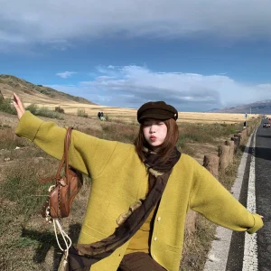 High Weight Knitted Sweater Coat by Xiao Jun Jun Brand V-Ne Long Sve Autumn Winter Piece Cus Dyeing Cardigan - AliExpress Sweaters&Jumpers