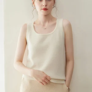 Soft Pure Camere Svel round Ne Knitted Vest Loose Slimming Base Layer Top Women's Inner Wear Comfortable Knitwear - AliExpress Sweaters&Jumpers