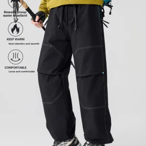 Thiened Straight Leg Cotton Trousers for Men Winter Outdoor Hiking Windproof Waterproof Warm Fce Lined Trousers - AliExpress Pants