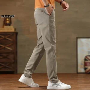 Men's Slim Fit Casual Pants Khaki Spring New Style Trendy Small Foot Long Trousers Youth Active Style Cotton Polyester - AliExpress Pants