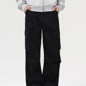 RB Men's Bla Straight Leg Work Pants Spring New Sle ket American Retro Casual Loose Wide Leg Trousers - AliExpress Pants