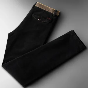 Men's Winter Thiened Fce Lined Corduroy Casual Pants Straight Leg Slim Fit Faion Brand Long Trousers Velvet - AliExpress Pants