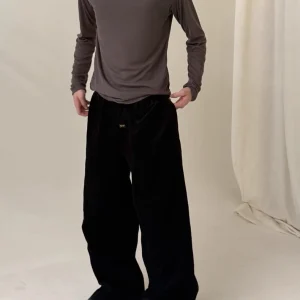 YOUNGYTKING eRose Vintage Corduroy Straight Leg Casual Men's Trousers mid High Waist Button Closure Cotton Pants - AliExpress Pants