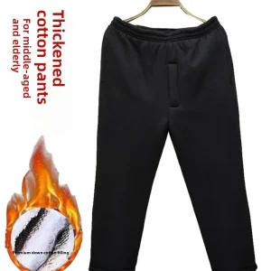 Thiened Fce Lined Cotton Pants for ly Men High Waist Deep Crotch Winter Warm Outerwear Long Trousers Basic Sle - AliExpress Pants