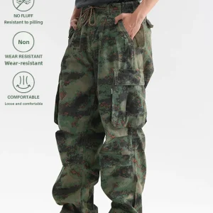 Retro Japanese Waed Camouflage Work Trousers Men's Cool Sle Loose Straight Leg Wide Leg Soldier Pants Cotton Casual Pants - AliExpress Pants