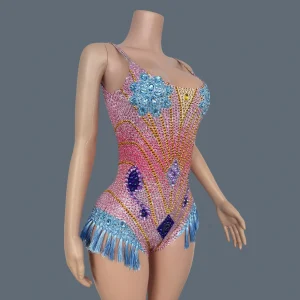 Fancy Sparkly Rhinestone Tassel Dance Bodysuit Women Nightclub Party Stage Performance Outfit High-end Sexy Bodysuit Tangguo - AliExpress Jumpsuits&Rompers