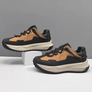 Hiking Shoes Mens Lace Up Antiskid Platform Camping Shoes Outdoor Patchwork Wear Resistant Trekking Shoes Low Cut Sport Sneakers - AliExpress Sneakers