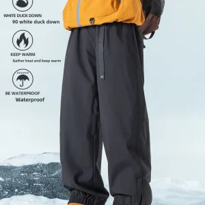 Extreme Cold Resistant down Ski Pants Thiened Waterproof Snow Country Travel Warmth Youth Casual Long Pants for Men And Women - AliExpress Pants