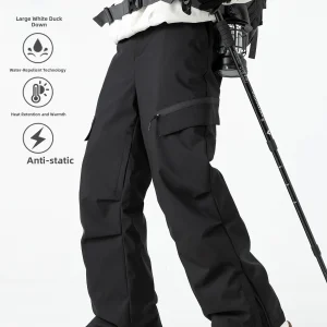 Winter Outdoor Sports Skiing Downpourproof Windproof Thiened Hardell Paratrooper Workwear Trousers ex Warmth Polyeste... - AliExpress Pants