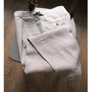 Italian Spring and Summer Retro Linen Casual Pants for Men Paris Buckle Pants - AliExpress Pants