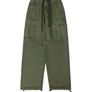 Bigforsam Men's Workwear Pants Multiple Pockets Distressed Straight Leg Loose Fit Pure Color Casual Trousers Fashion Brand - AliExpress Pants