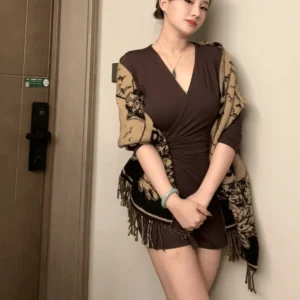 Original Rose Ono Heavyweight Slimming Waist to Hip Ratio Faion Design Belted Knitted Mixed Pure Color One-Piece Suit - AliExpress Jumpsuits&Rompers