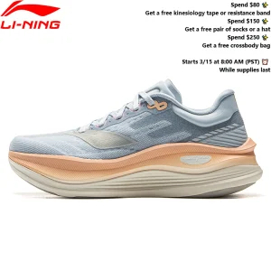Li-Ning Women's YUEYING 5 PRO Optimized Cushion Running Shoes with Wide Toe Box SUPER BOOM Reflective LiNing Sneakers ARHV014 - AliExpress Sneakers