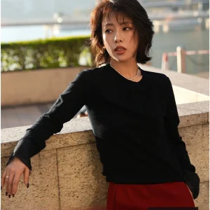 Pure Color Simple Wool Long Sve round Ne Slim Fit Base irt DWASTF085 Hong Kong Sle Women's Knitted Sweater - AliExpress Sweaters&Jumpers