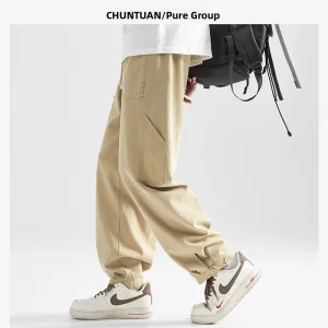 Japanese Street Style Straight Leg Workwear Pants Men Summer New Loose Long Trousers Khaki Casual Sweatpants Youth Fashion - AliExpress Pants