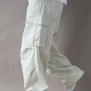 American Workwear Sle Loose Men's Casual Pants Multiple kets Large ket Pure Cotton 2025 Work Trousers Beige - AliExpress Pants