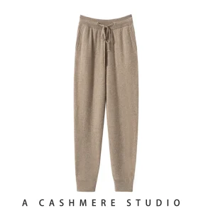 High Quality 100% Cashmere Pants Men's High Waist Pants Autumn Winter New Casual Knitted Leggings Warm Fashion Loose Man Pants - AliExpress Pants