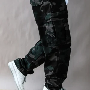 American Sle Retro Men's Casual Pants Loose Straight Leg Camouflage Long Trousers Spring Autumn New Arrival Cotton Fabric - AliExpress Pants