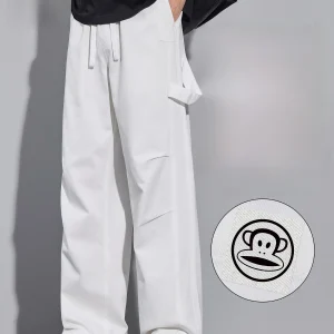 PaulFrank Pure Cotton Work Trousers Men's Spring New Sle Casual Loose Straight Leg Long Pants Comfortable Breathable - AliExpress Pants