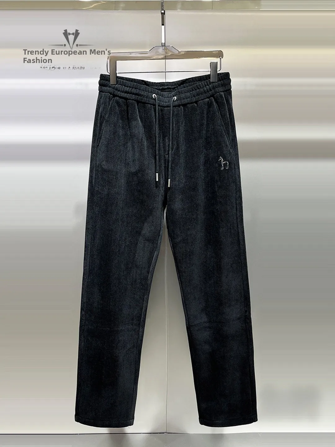 Men's Fleece Lined Casual Pants Winter Comfortable Loose Fit Straight Leg Sporty Trousers Elastic Waist Warm Versatile Corduroy - AliExpress Pants