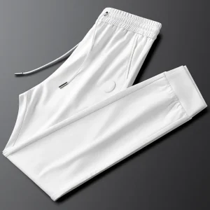 Spring new elastic slip casual sports pants men's slim-fit corset men's imprinted sweatpants - AliExpress Pants