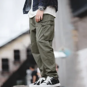 Maden Workwear Casual Trousers Men's Loose Fit Cargo Pants  een Straight Leg Versatile Casual Pants with Big kets - AliExpress Pants