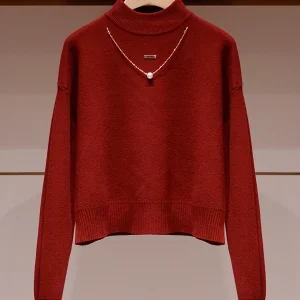 Ele ort Knit Sweater Women's Slim Fit Long Sve f High Collar Red Color Commute Sle JOOva Brand Winter New Arrival - AliExpress Sweaters&Jumpers